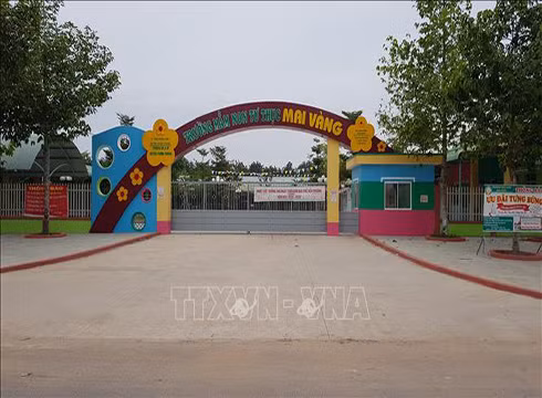 Trường mầm non tư thục Mai Vàng ở xã Minh Hưng, huyện Chơn Thành, tỉnh Bình Phước (ảnh: TTXVN)