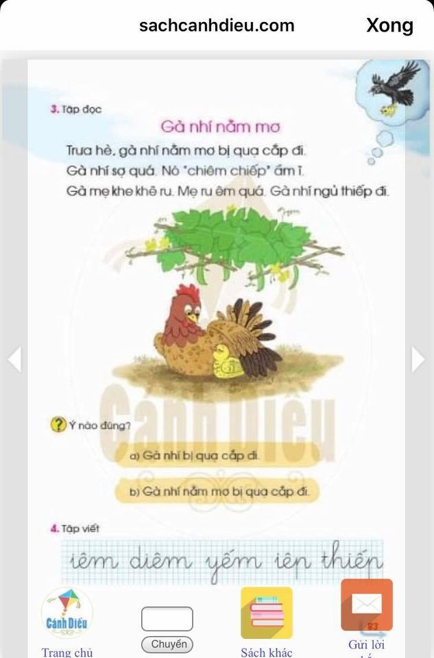 (Ảnh chụp màn hình bản điện tử sách Tiếng Việt 1 bộ Cánh Diều) (Ảnh chụp màn hình bản điện tử sách Tiếng Việt 1 bộ Cánh Diều)