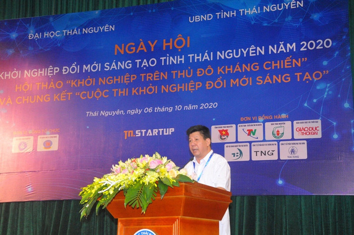 Tiến sĩ Phạm Quốc Chính, Giám đốc Sở Khoa học và Công nghệ tỉnh Thái Nguyên phát biểu tại Hội thảo. Tiến sĩ Phạm Quốc Chính, Giám đốc Sở Khoa học và Công nghệ tỉnh Thái Nguyên phát biểu tại Hội thảo.