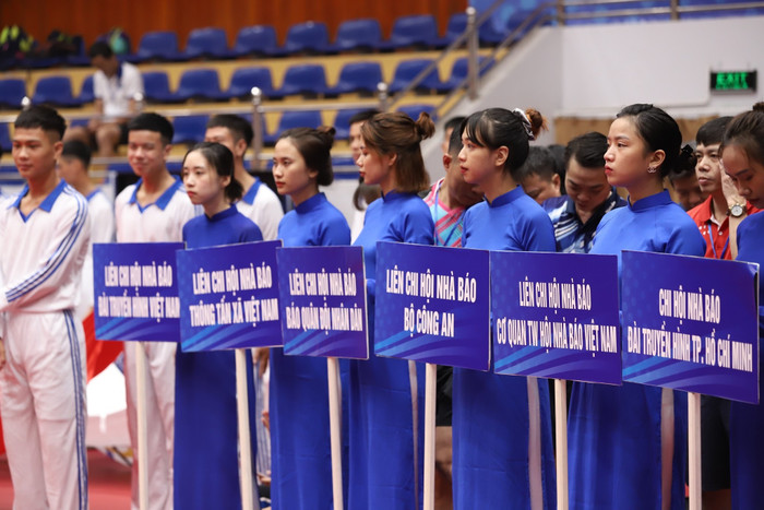 Giải Bóng bàn Cúp Hội Nhà báo Việt Nam năm 2020 có sự tham gia thi đấu của 208 vận động viên đến từ 46 cơ quan báo chí, các liên chi hội, chi hội nhà báo Trực thuộc Trung ương Hội Nhà báo Việt Nam và các hội nhà báo địa phương trong cả nước. (Ảnh: Vũ Nhật Minh)