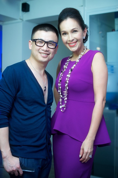 Diễm My và chuyên gia làm tóc Don Hậu.