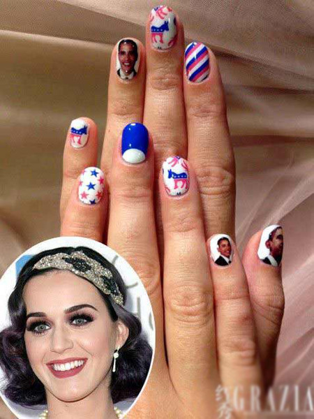 Katy Perry và bộ móng "nổi tiếng" ủng hộ tổng thống Obama. Katy Perry và bộ móng "nổi tiếng" ủng hộ tổng thống Obama.