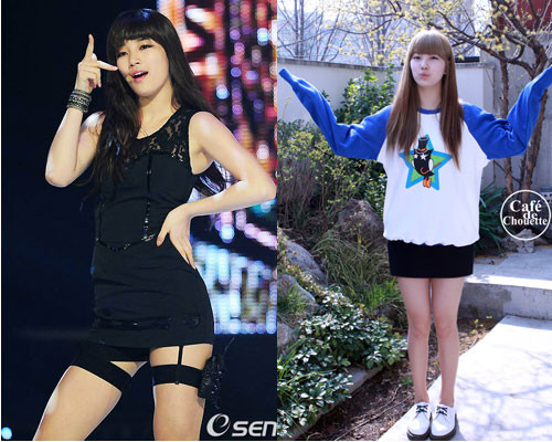 Sự khác biệt rõ rệt ở đôi chân của nàng Suzy (nhóm MissA) lúc đóng Dream high 1 và ảnh chụp cho tạp chí sau đó khiến nhiều người tin chắc cô đã đụng đến "dao kéo". Sự khác biệt rõ rệt ở đôi chân của nàng Suzy (nhóm MissA) lúc đóng Dream high 1 và ảnh chụp cho tạp chí sau đó khiến nhiều người tin chắc cô đã đụng đến "dao kéo".