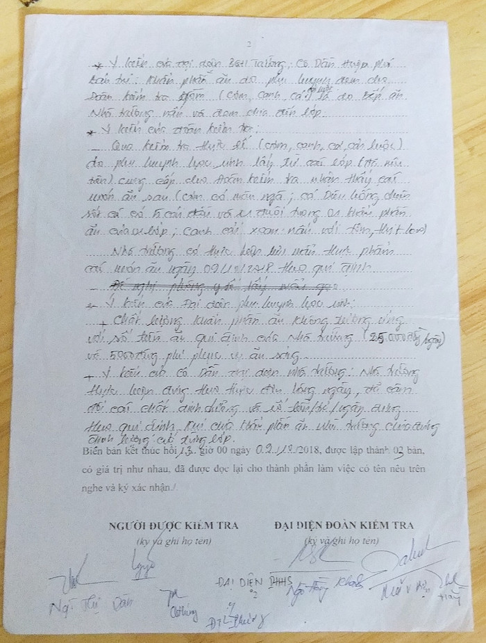 Biên bản làm việc với đoàn thanh tra thị xã Phú Mỹ. Ảnh: Phan Tuyết Biên bản làm việc với đoàn thanh tra thị xã Phú Mỹ. Ảnh: Phan Tuyết