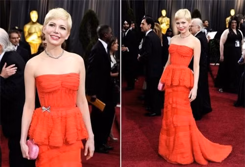 Chiếc váy Louis Vuitton được Kate Young chọn cho Michelle Williams tại Oscar 2012.