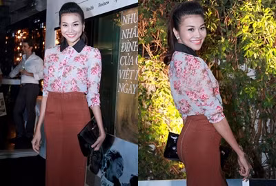 Thanh lịch và thời thượng với sơ mi hoa mix cùng chân váy maxi dài