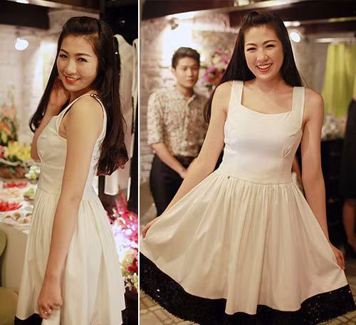 Tú Anh tươi tắn đi dự sự kiện.