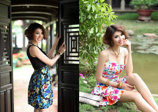 Ngọc Quyên trẻ trung và xinh tươi với váy 2 dây hoa Ngọc Quyên trẻ trung và xinh tươi với váy 2 dây hoa