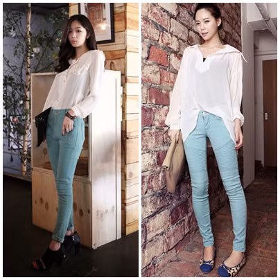 Quần pastel xanh ngọc dịu dàng, tươi mát