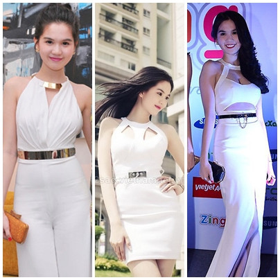 Với jum suit, vắn ngắn hay chân váy dài thướt tha diện mỗi lần dự tiệc, cô nàng cũng có một công thức mix chung là dùng thắt lưng làm điểm nhấn