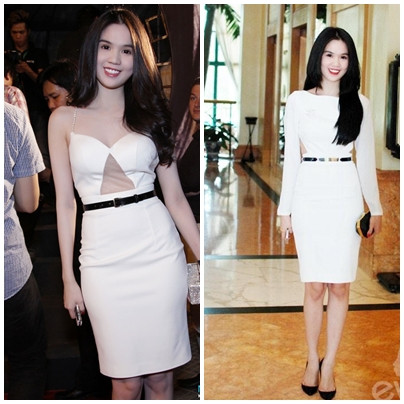 Những chi tiết cut-out là điều khó có thể thiếu trong những thiết kế màu trắng của Ngọc Trinh