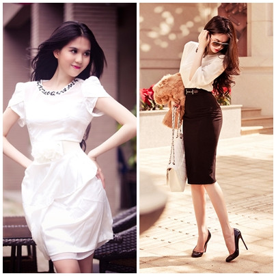 Đôi khi, Ngọc Trinh trở nên rất thanh lịch trong những trang phục công sở