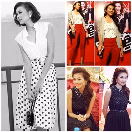 Thanh Hằng biến tấu phong cách từ cổ điện đến năng động trẻ trung hay đằm thắm với chấm bi