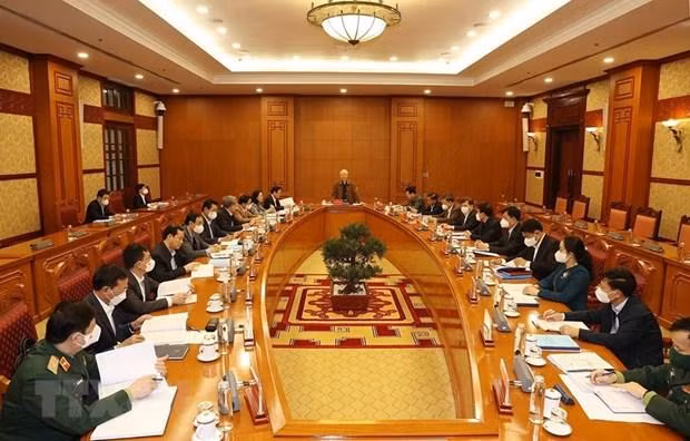 Tổng Bí thư Nguyễn Phú Trọng chủ trì họp Thường trực Ban Chỉ đạo Trung ương về phòng, chống tham nhũng, tiêu cực. (Ảnh: Trí Dũng/TTXVN) Tổng Bí thư Nguyễn Phú Trọng chủ trì họp Thường trực Ban Chỉ đạo Trung ương về phòng, chống tham nhũng, tiêu cực. (Ảnh: Trí Dũng/TTXVN)