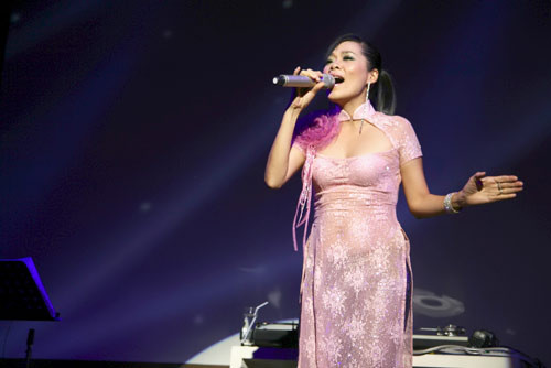 Mỹ Lệ từng "phạm húy" với kiểu áo dài khoét ngực rộng và mỏng manh này