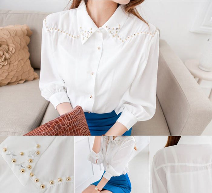 Những chiếc áo sơ mi trắng tán đinh được dự đoán là sẽ gây bão hè 2013