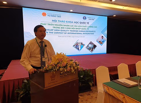 Ông Tạ Quang Đông - Thứ trưởng Bộ Văn hóa, Thể thao và Du lịch phát biểu (ảnh: P.L)