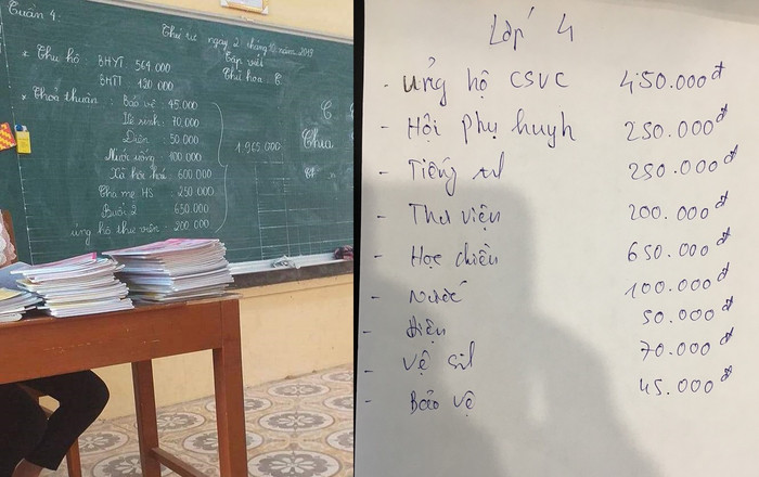 Khoản thu lớp 2 và lớp 4 Trường tiểu học Đông Khê có nhiều khoản thu như ủng hộ, tự nguyện nhưng thực chất nhà trường áp đặt. Ảnh: NVCC. Khoản thu lớp 2 và lớp 4 Trường tiểu học Đông Khê có nhiều khoản thu như ủng hộ, tự nguyện nhưng thực chất nhà trường áp đặt. Ảnh: NVCC.