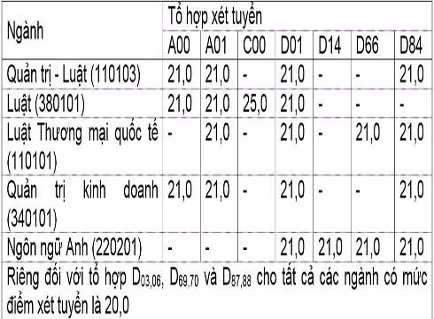 Mức điểm xét tuyển của các tổ hợp trong kỳ thi trung học phổ thông quốc gia (ảnh: CTV)