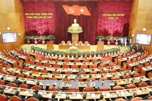 Quang cảnh Hội nghị Hội nghị Trung ương lần thứ bảy Khóa XII. Ảnh: Trí Dũng/TTXVN