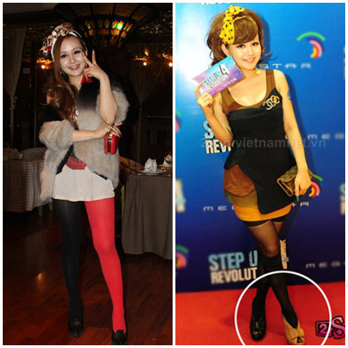 Mốt thời trang cọc cạch có lẽ duy nhất chỉ có Việt Nga liều lĩnh ứng dụng cho mình. Mốt thời trang cọc cạch có lẽ duy nhất chỉ có Việt Nga liều lĩnh ứng dụng cho mình.