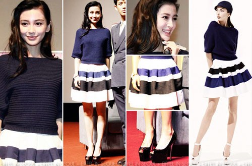 Angelababy cũng chọn váy Dior trong một sự kiện ra mắt phim gần đây. Angelababy cũng chọn váy Dior trong một sự kiện ra mắt phim gần đây.