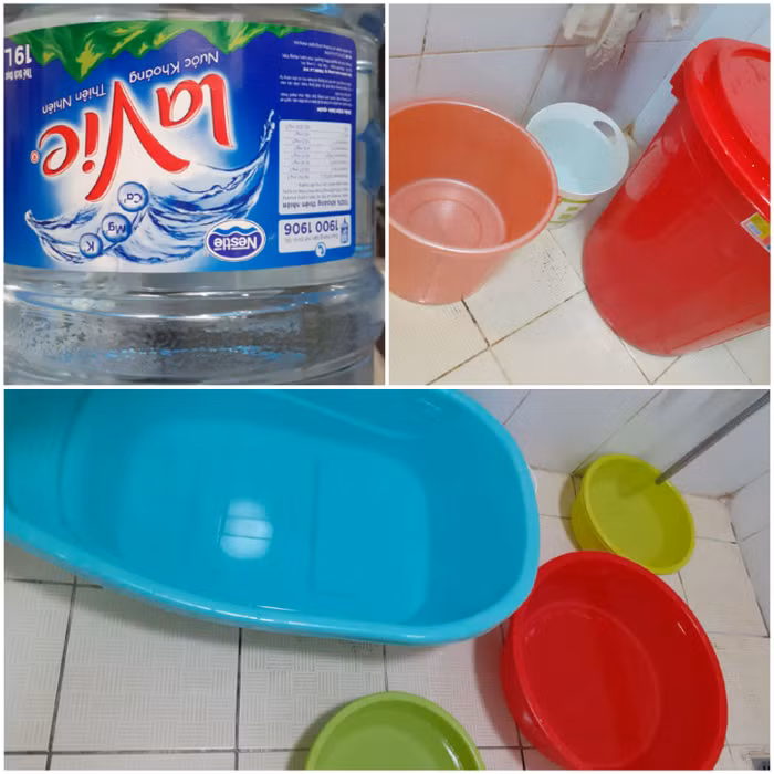 Nhiều gia đình tại Hà Nội chắt chiu từng giọt nước sạch (Ảnh:N.D)