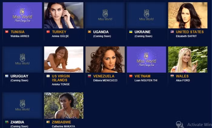 Tên Nguyễn Thị Loan của Việt Nam nằm trong danh sách ứng viên Miss World 2014