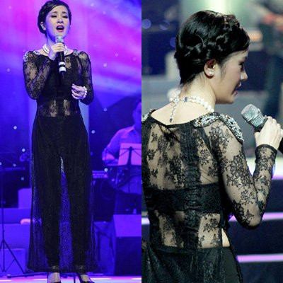 Hình ảnh tà áo dài Việt Nam đã bị "méo mó" với chất liệu ren nhìn thấu cả nội y của Hồng Nhung Hình ảnh tà áo dài Việt Nam đã bị "méo mó" với chất liệu ren nhìn thấu cả nội y của Hồng Nhung