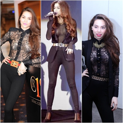 Cách kết hợp với màu nội y và áo khoác đã khiến những chiếc áo mỏng manh chẳng những không gây "phản cảm" và còn tôn lên những đường nét quyến rũ trên cơ thể của bà mẹ một con Hồ Ngọc Hà. Cách kết hợp với màu nội y và áo khoác đã khiến những chiếc áo mỏng manh chẳng những không gây "phản cảm" và còn tôn lên những đường nét quyến rũ trên cơ thể của bà mẹ một con Hồ Ngọc Hà.