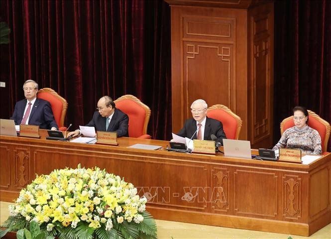 Tổng Bí thư, Chủ tịch nước Nguyễn Phú Trọng phát biểu bế mạc Hội nghị. Ảnh: Trí Dũng/TTXVN