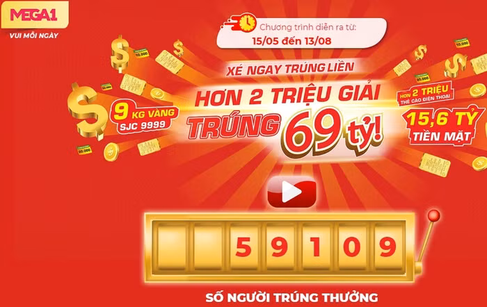 Con số khách hàng trúng thưởng tăng lên từng phút. Con số khách hàng trúng thưởng tăng lên từng phút.