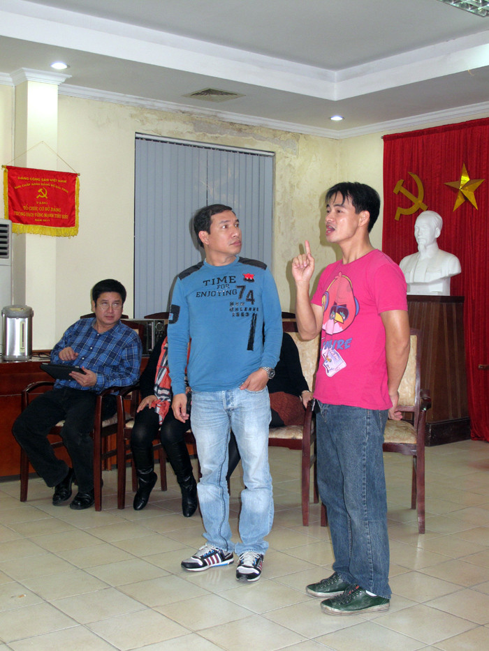 Xuân Bắc "mát mẻ" luyện tập.