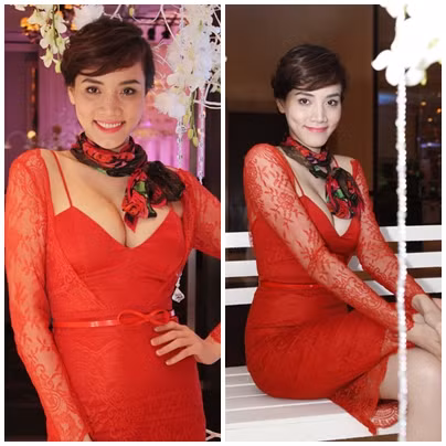 Trang Nhung luôn biết cách dùng trang phục để 'khéo khoe' vòng 1 gợi cảm và quyến rũ của mình.