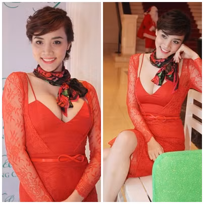 Tuy nhiên, đây cũng không phải là lần đầu tiên Trang Nhung 'khoe' vòng 1 lý tưởng của mình trong những thiết kế quá gợi cảm như thế này.