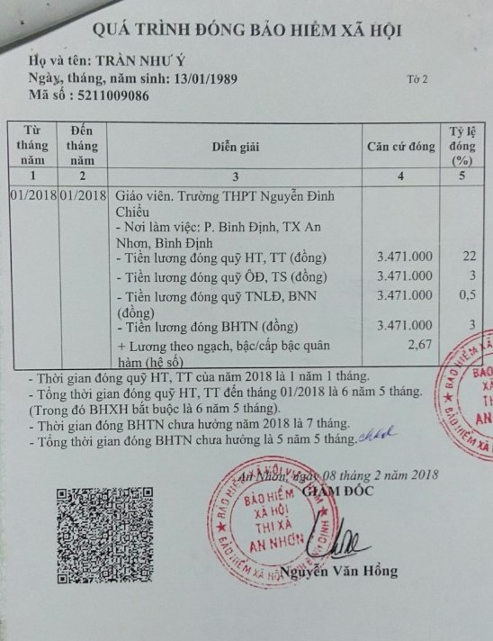 Sổ bảo hiểm của giáo viên hợp đồng Bình Định (Ảnh:V.N) Sổ bảo hiểm của giáo viên hợp đồng Bình Định (Ảnh:V.N)
