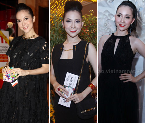 2. Linh Nga Diễn viên múa Linh Nga chuộng vẻ đẹp quý phái, sang trọng và chỉ có màu đen mới đem lại cho cô sắc đẹp đó. Đến cả màu tóc luôn đen nhánh, chưa bao giờ được nhuộm màu thì việc Linh Nga yêu thích màu đen cũng là điều dễ hiểu.