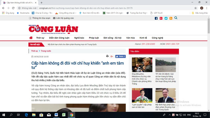 Ảnh chụp màn hình báo Congluan.vn ngày 10/12/2018 Ảnh chụp màn hình báo Congluan.vn ngày 10/12/2018