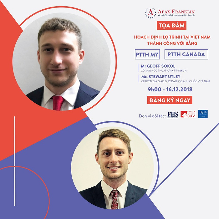 Ông Geoff Sokol – Cố vấn học thuật của Apax Franklin và ông Stewart Utley, Chuyên gia giáo dục Đại học Anh Quốc Việt Nam sẽ tham gia tư vấn lựa chọn mô hình giáo dục quốc tế phù hợp với học sinh Việt Nam