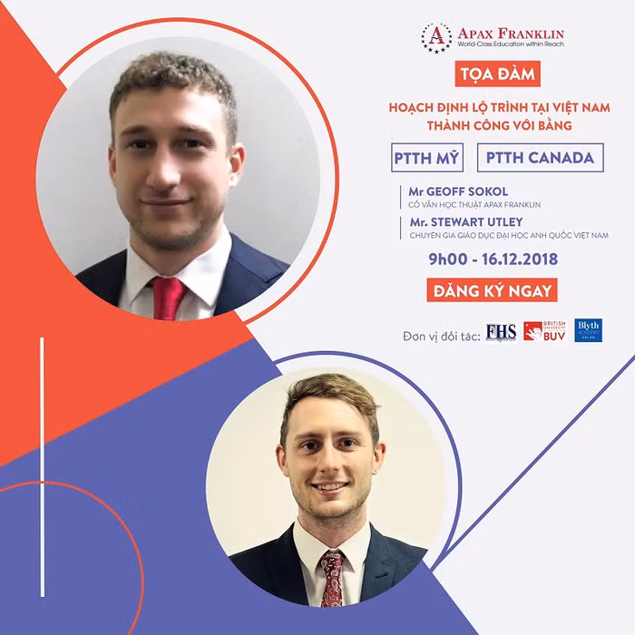 Ông Geoff Sokol – Cố vấn học thuật của Apax Franklin và ông Stewart Utley, Chuyên gia giáo dục Đại học Anh Quốc Việt Nam sẽ tham gia tư vấn lựa chọn mô hình giáo dục quốc tế phù hợp với học sinh Việt Nam