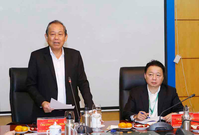 Phó Thủ tướng Trương Hòa Bình phát biểu tại cuộc làm việc. Ảnh: VGP Phó Thủ tướng Trương Hòa Bình phát biểu tại cuộc làm việc. Ảnh: VGP