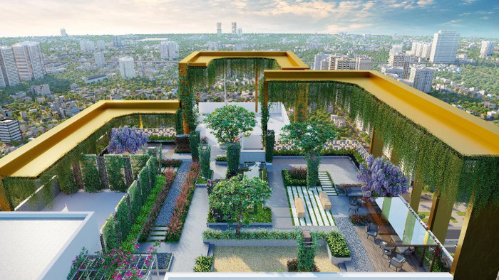 Vườn thượng uyển trên cao tại Diamond Residence Hà Nội