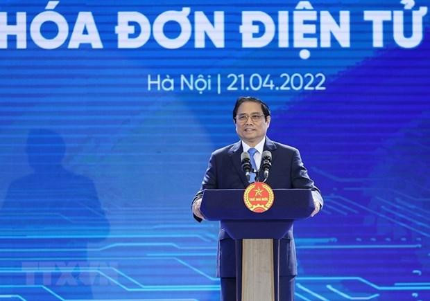 Thủ tướng Phạm Minh Chính phát biểu tại buổi lễ. (Ảnh: Dương Giang/TTXVN)