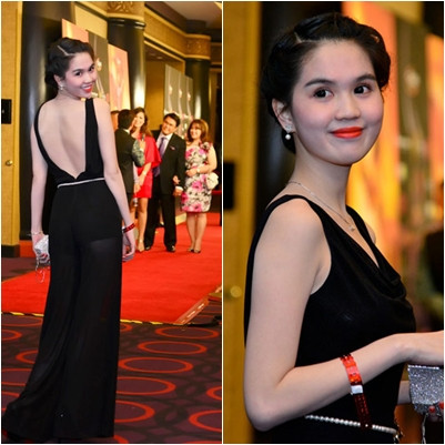 Ngọc Trinh cũng nổi tiếng là một trong những mỹ nữ chuộng "khoe" lưng bằng những đường khoét sâu mềm mại thế này. Ngọc Trinh cũng nổi tiếng là một trong những mỹ nữ chuộng "khoe" lưng bằng những đường khoét sâu mềm mại thế này.