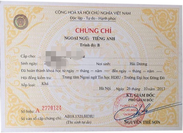Chứng chỉ Tin học, tiếng Anh của Đại học Đông Đô, thi 3 không, nộp tiền là có Chứng chỉ Tin học, tiếng Anh của Đại học Đông Đô, thi 3 không, nộp tiền là có