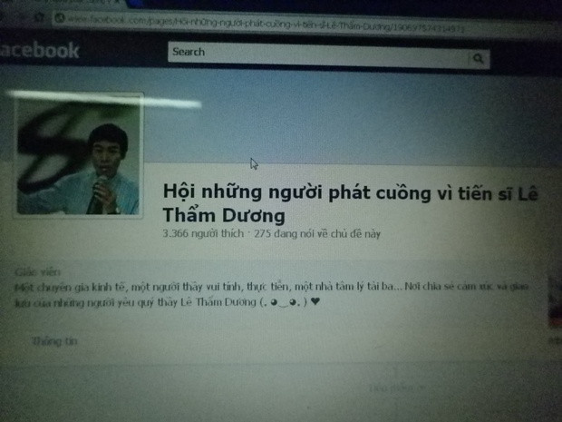 Hội những người phát cuồng vì TS Lê Thẩm Dương trên Facebook
