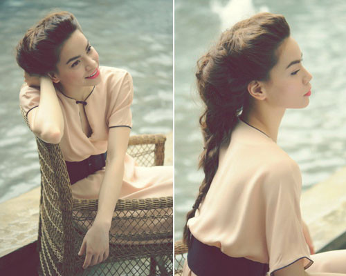 Hồ Ngọc Hà là một trong những ngôi sao luôn biến hoá xinh đẹp với các kiểu tóc và đương nhiên tóc tết đuôi cá rất phù hợp với gương mặt cô.