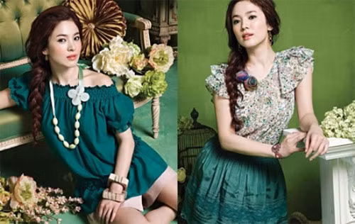 Trong những bộ ảnh thời trang Song Hye Kyo cũng khéo léo khoe vẻ đẹp mỹ miều với tóc tết đuôi cá.