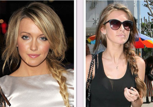 Ở đời thường Katie Cassidy và Audrina Patridge đều thu hút ống kính khi để tóc tết đuôi cá.