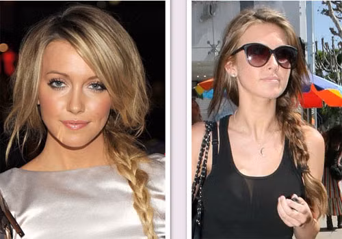 Ở đời thường Katie Cassidy và Audrina Patridge đều thu hút ống kính khi để tóc tết đuôi cá.